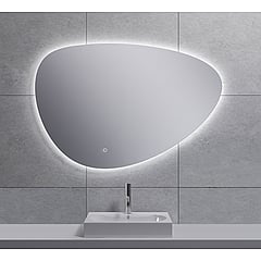 Sub Uovo spiegel asymmetrisch 100 cm met dimbare LED-verlichting en spiegelverwarming