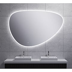 Sub Uovo spiegel asymmetrisch 150 cm met dimbare LED-verlichting en spiegelverwarming