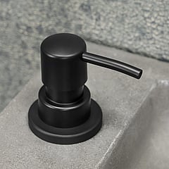 Differnz Jax fonteinset met ingebouwde zeeppomp en kraan, sifon en afvoerplug mat zwart 42 x 18,5 x 9 cm, beton donkergrijs