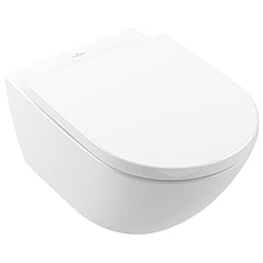 Villeroy & Boch Subway 3.0 Combi-Pack met Rimless hangend diepspoel toilet met TwistFlush, CeramicPlus en softclose toiletzitting 37 x 56 x 36 cm, wit alpin