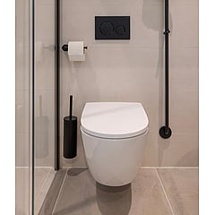 Regn toiletrolhouder zonder klep (met rozet), mat zwart