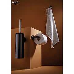Regn toiletrolhouder zonder klep (met rozet), gun metal black