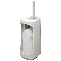 Tiger Tess toiletborstelhouder met vrijstaande opbergfunctie en flexibele borstel 45,4 x 18,7 x 14,5 cm, wit / lichtgrijs