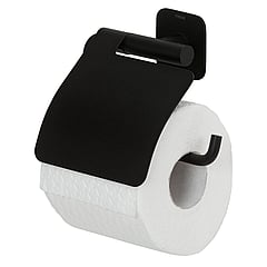 Tiger Colar toiletrolhouder met klep 14,6 x 13,3 x 3,5 cm, zwart