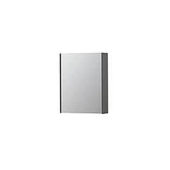 INK SPK2 spiegelkast met 1 dubbelzijdige spiegeldeur, 2 verstelbare glazen planchetten, stopcontact en schakelaar 60 x 14 x 73 cm, mat grijs