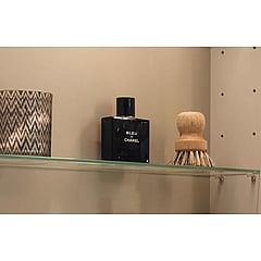 INK SPK2 spiegelkast met 1 dubbelzijdige spiegeldeur, 2 verstelbare glazen planchetten, stopcontact en schakelaar 60 x 14 x 73 cm, mat zwart