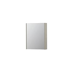 INK SPK2 spiegelkast met 1 dubbelzijdige spiegeldeur, 2 verstelbare glazen planchetten, stopcontact en schakelaar 60 x 14 x 73 cm, krijt wit