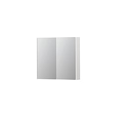 INK SPK2 spiegelkast met 2 dubbelzijdige spiegeldeuren, 2 verstelbare glazen planchetten, stopcontact en schakelaar 80 x 14 x 73 cm, hoogglans wit