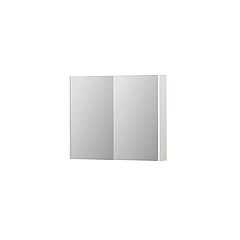 INK SPK2 spiegelkast met 2 dubbelzijdige spiegeldeuren, 2 verstelbare glazen planchetten, stopcontact en schakelaar 90 x 14 x 73 cm, hoogglans wit