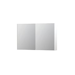 INK SPK2 spiegelkast met 2 dubbelzijdige spiegeldeuren, 4 verstelbare glazen planchetten, stopcontact en schakelaar 120 x 14 x 73 cm, mat wit