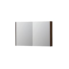 INK SPK2 spiegelkast met 2 dubbelzijdige spiegeldeuren, 4 verstelbare glazen planchetten, stopcontact en schakelaar 120 x 14 x 73 cm, koper eiken