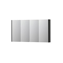 INK SPK2 spiegelkast met 4 dubbelzijdige spiegeldeuren, 4 verstelbare glazen planchetten, stopcontact en schakelaar 140 x 14 x 73 cm, mat antraciet
