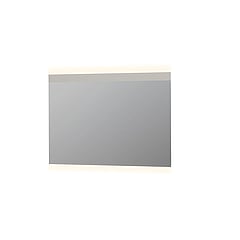 INK SP11 spiegel van rookglas op aluminium frame met indirecte boven- en onder LED-verlichting en sensorschakelaar 80 x 120 x 4 cm