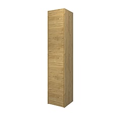 Proline hoge kast met 1 push-to-open deur en 4 glazen planchetten 35 x 35 x 169 cm, ideal oak