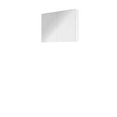 Proline Comfort spiegelkast met spiegels aan binnen- en buitenzijde en 2 deuren 80 x 60 x 14 cm, glans wit