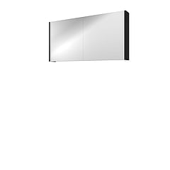 Proline Comfort spiegelkast met spiegels aan binnen- en buitenzijde en 2 deuren 120 x 60 x 14 cm, mat zwart