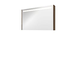 Proline Premium spiegelkast met spiegels aan binnen- en buitenzijde, geïntegreerde LED-verlichting en 2 deuren 120 x 60 x 14 cm, cabana oak