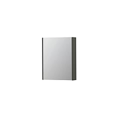 INK SPK2 spiegelkast met 1 dubbelzijdige spiegeldeur, 2 verstelbare glazen planchetten, stopcontact en schakelaar 60 x 14 x 73 cm, mat beton groen