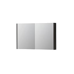 INK SPK2 spiegelkast met 2 dubbelzijdige spiegeldeuren, 4 verstelbare glazen planchetten, stopcontact en schakelaar 120 x 14 x 73 cm, intens eiken