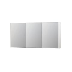 INK SPK2 spiegelkast met 3 dubbelzijdige spiegeldeuren, 6 verstelbare glazen planchetten, stopcontact en schakelaar 160 x 14 x 73 cm, hoogglans wit
