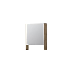 INK SPK3 spiegelkast met 1 dubbel gespiegelde deur, open planchet, stopcontact en schakelaar 60 x 14 x 74 cm, naturel eiken