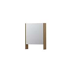 INK SPK3 spiegelkast met 1 dubbel gespiegelde deur, open planchet, stopcontact en schakelaar 60 x 14 x 74 cm, fineer natur