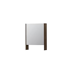 INK SPK3 spiegelkast met 1 dubbel gespiegelde deur, open planchet, stopcontact en schakelaar 60 x 14 x 74 cm, fineer chocolate