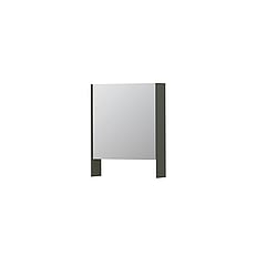 INK SPK3 spiegelkast met 1 dubbel gespiegelde deur, open planchet, stopcontact en schakelaar 60 x 14 x 74 cm, mat beton groen