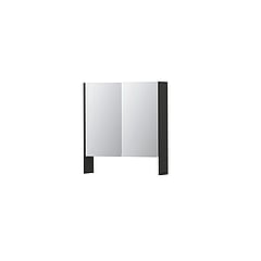 INK SPK3 spiegelkast met 2 dubbel gespiegelde deuren, open planchet, stopcontact en schakelaar 70 x 14 x 74 cm, mat antraciet