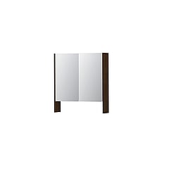 INK SPK3 spiegelkast met 2 dubbel gespiegelde deuren, open planchet, stopcontact en schakelaar 70 x 14 x 74 cm, koper eiken