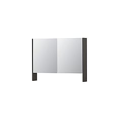 INK SPK3 spiegelkast met 2 dubbel gespiegelde deuren, open planchet, stopcontact en schakelaar 100 x 14 x 74 cm, oer grijs