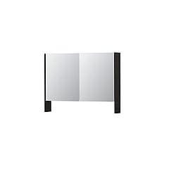 INK SPK3 spiegelkast met 2 dubbel gespiegelde deuren, open planchet, stopcontact en schakelaar 100 x 14 x 74 cm, houtskool eiken