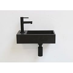 INK Combiset 1A fonteinkraan staand laag, always open plug en design sifon, mat zwart