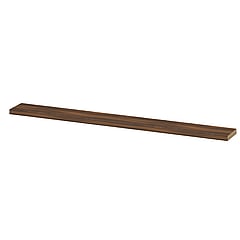 INK wandplank in houtdecor 3,5cm dik voorzijde afgekant voor ophanging in nis 180x20x3,5cm, noten