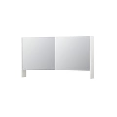 INK SPK3 spiegelkast met 2 dubbel gespiegelde deuren, open planchet, stopcontact en schakelaar 140 x 14 x 74 cm, hoogglans wit