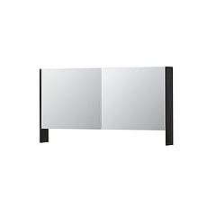 INK SPK3 spiegelkast met 2 dubbel gespiegelde deuren, open planchet, stopcontact en schakelaar 140 x 14 x 74 cm, houtskool eiken
