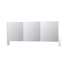 INK SPK3 spiegelkast met 3 dubbel gespiegelde deuren, open planchet, stopcontact en schakelaar 180 x 14 x 74 cm, mat wit