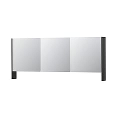 INK SPK3 spiegelkast met 3 dubbel gespiegelde deuren, open planchet, stopcontact en schakelaar 180 x 14 x 74 cm, mat antraciet