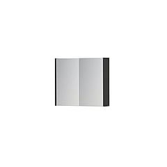 INK SPK1 spiegelkast met 2 dubbel gespiegelde deuren, 1 verstelbaar glazen planchet, stopcontact en schakelaar 70 x 14 x 60 cm, hoogglans wit