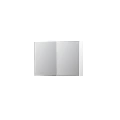 INK SPK1 spiegelkast met 2 dubbel gespiegelde deuren, stopcontact en schakelaar 90 x 14 x 60 cm, mat wit