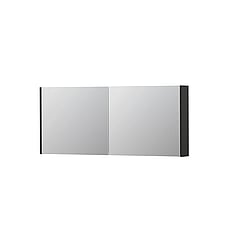 INK SPK1 spiegelkast met 2 dubbel gespiegelde deuren, stopcontact en schakelaar 140 x 14 x 60 cm, mat antraciet