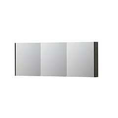 INK SPK1 spiegelkast met 3 dubbel gespiegelde deuren, stopcontact en schakelaar 160 x 14 x 60 cm, gerookt eiken