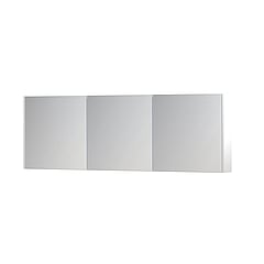 INK SPK1 spiegelkast met 3 dubbel gespiegelde deuren, stopcontact en schakelaar 180 x 14 x 60 cm, mat wit