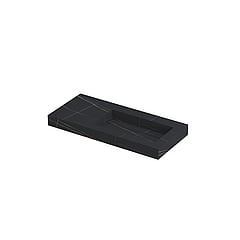 INK Pitch wastafel in keramische slab wasbak rechts met drain en front en side skirts zonder kraangat 100x45x9cm, lauren black mat
