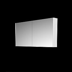 Basic Comfort spiegelkast met spiegels aan binnen- en buitenzijde op houten deur 50 x 60 x 14 cm, ice white