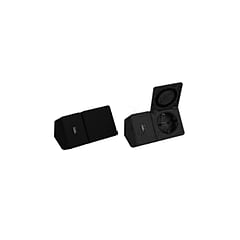 INK® stopcontact met USB-poort en spiraalkabel voor plaatsing in lade, mat zwart