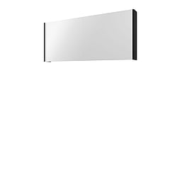 Proline Comfort spiegelkast met spiegels aan binnen- en buitenzijde en 3 deuren 140 x 60 x 14 cm, mat zwart