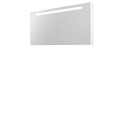 Proline Premium spiegelkast met spiegels aan binnen- en buitenzijde, geïntegreerde LED-verlichting en 3 deuren 140 x 60 x 14 cm, glans wit