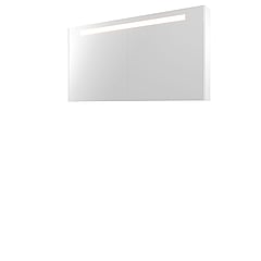 Proline Premium spiegelkast met spiegels aan binnen- en buitenzijde, geïntegreerde LED-verlichting en 3 deuren 140 x 60 x 14 cm, mat wit