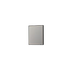 INK SP19 rechthoekige spiegel verzonken in kader met dimbare LED-verlichting, color changing, spiegelverwarming en schakelaar 70 x 4 x 80 cm, mat zwart